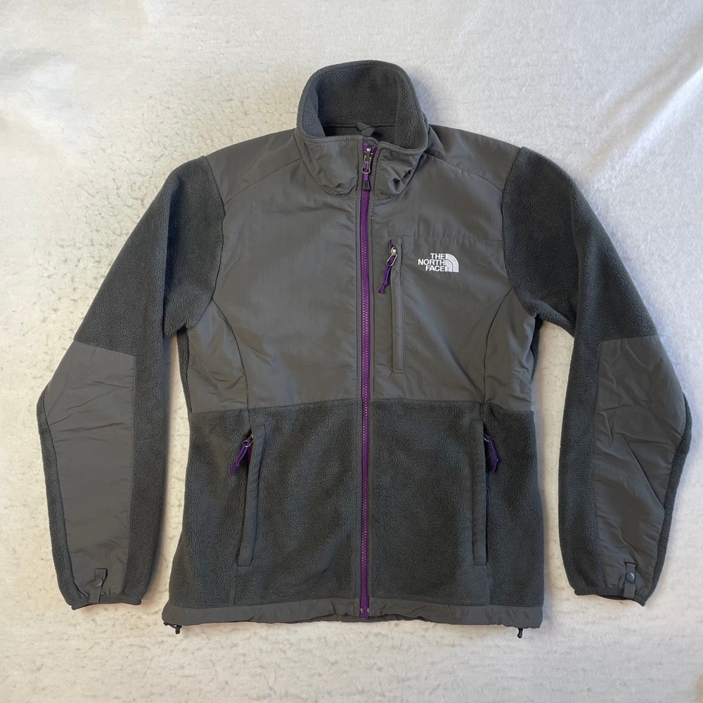 The North Face Denali Fleece Jacket Womens Medium Gray Purple Polartec Full Zip